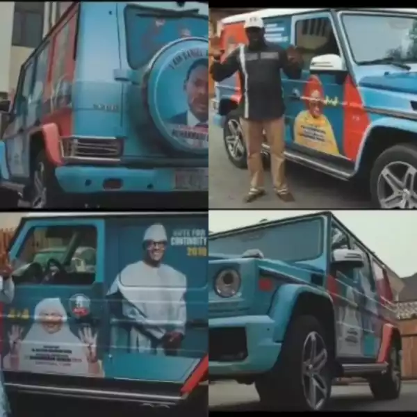Daniel Amokachi Converts His G-Wagon Into A Campaign Vehicle For APC